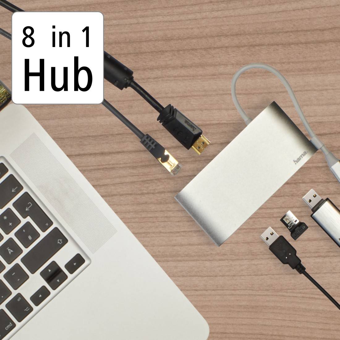 Hama USB-C® docking station Compatible with (brand): Universal Charging function, USB-C® powered-2