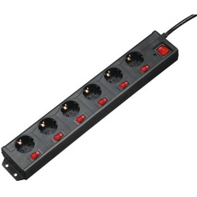 Hama 00137259 Surge protection power strip 6x Black PG connector 1 pc(s)