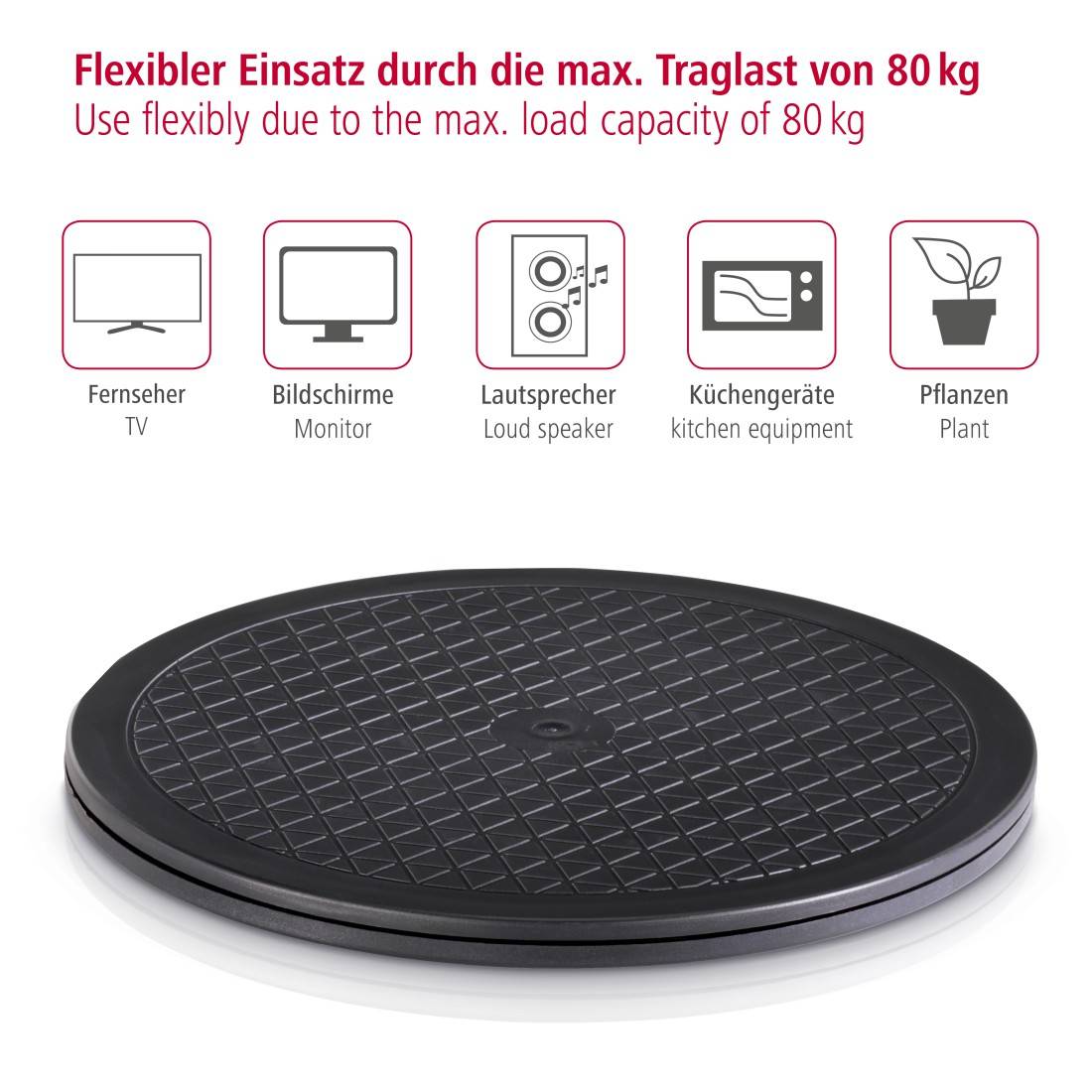 Hama Monitor turntable Height range: 2 cm (max) Black-2