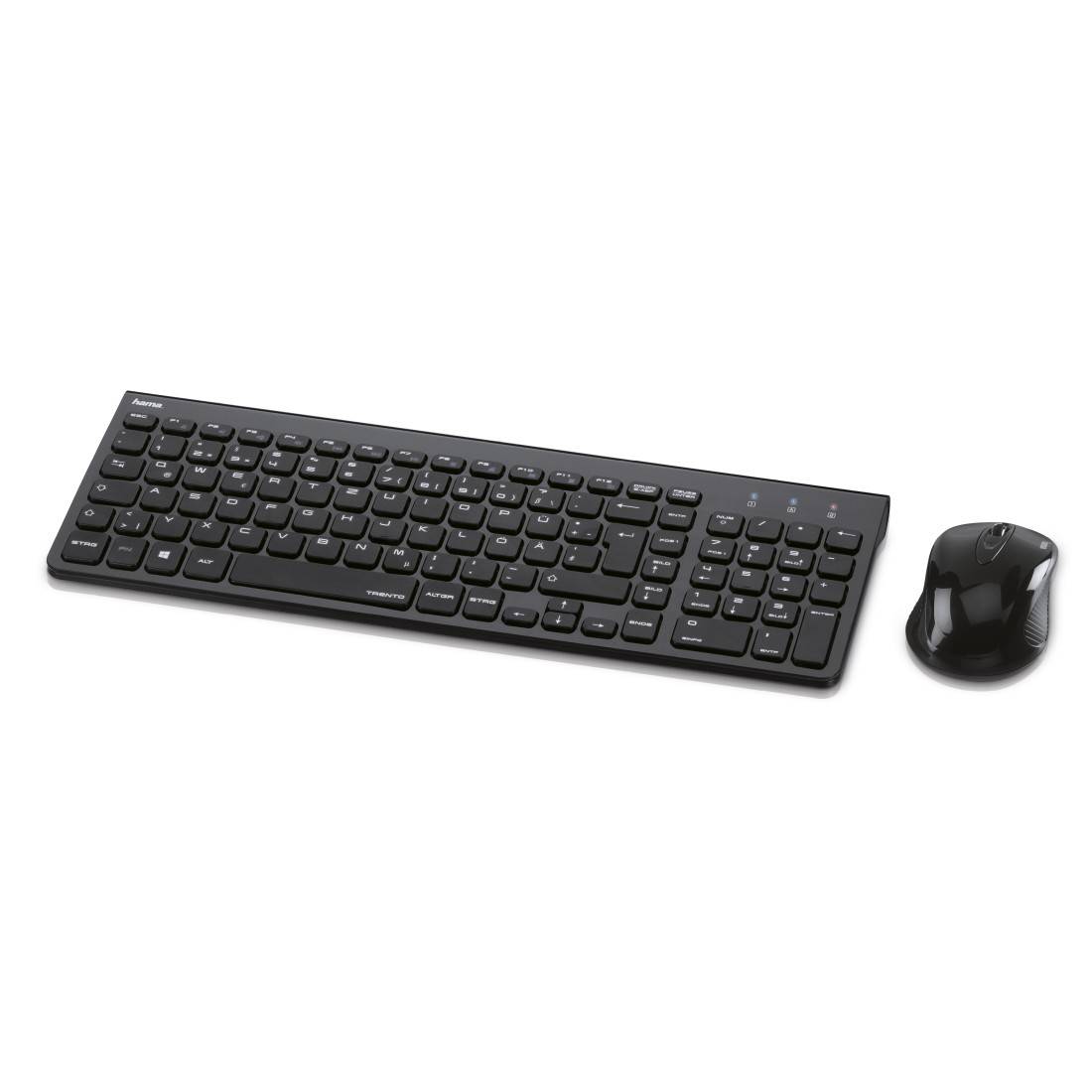 Hama Trento Radio Keyboard and mouse set German, QWERTZ Black-1