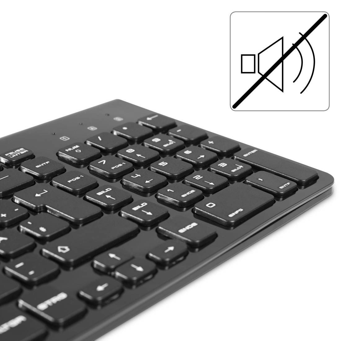 Hama Trento Radio Keyboard and mouse set German, QWERTZ Black-3