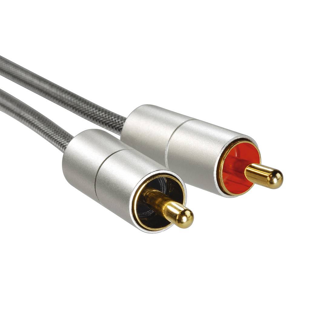 Hama 00080865 Jack / RCA Audio/phono Cable [1x Jack plug 3.5 mm - 2x RCA plug (phono)] 2.00 m Silver gold plated connect-1