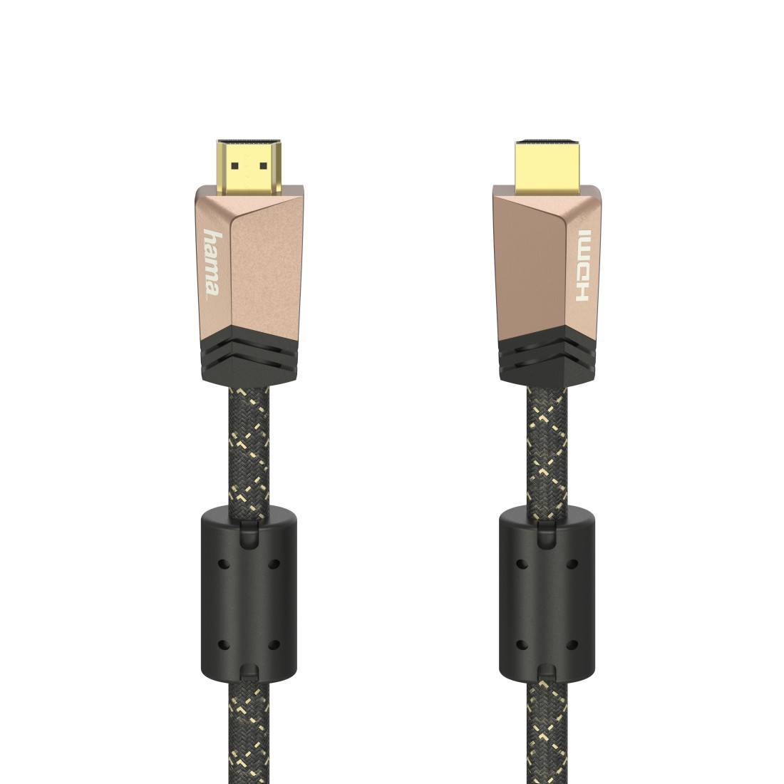 Hama HDMI Cable HDMI-A plug, HDMI-A plug 0.75 m Brown 00205024 4K UHD HDMI cable-1