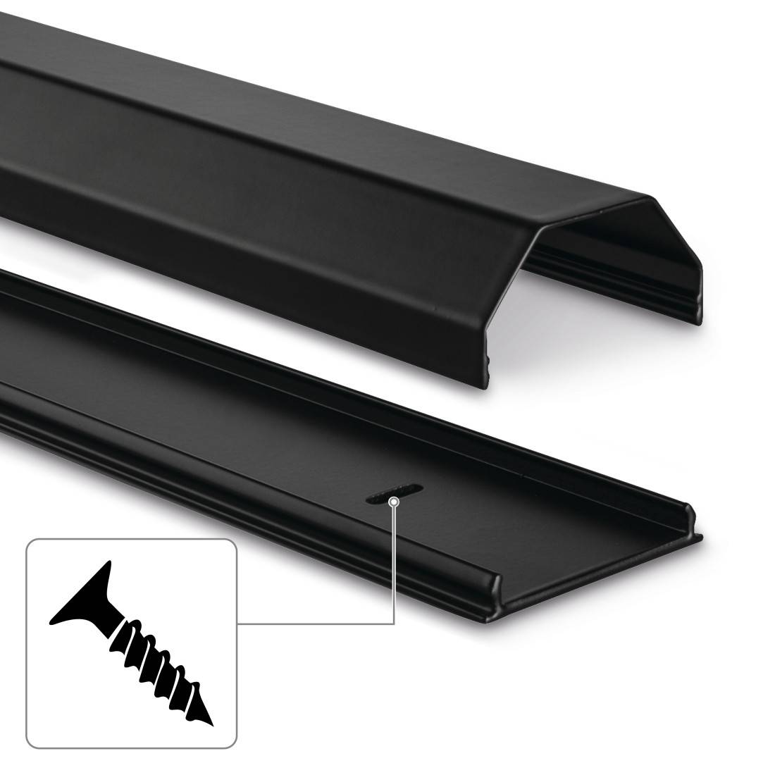 Hama Trunking Aluminium Black Rigid (L x W x H) 1100 x 50 x 26 mm 1 pc(s) 00020645-3