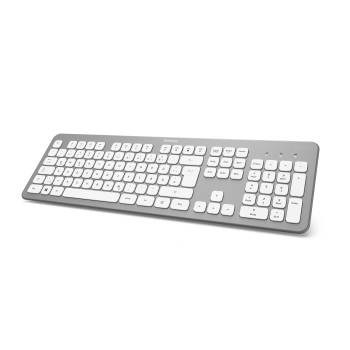Hama KW-700 Wireless, Radio Keyboard German, QWERTZ Silver/white-0