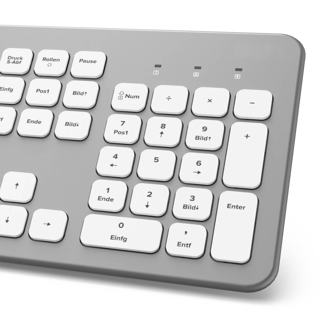 Hama KW-700 Wireless, Radio Keyboard German, QWERTZ Silver/white-3