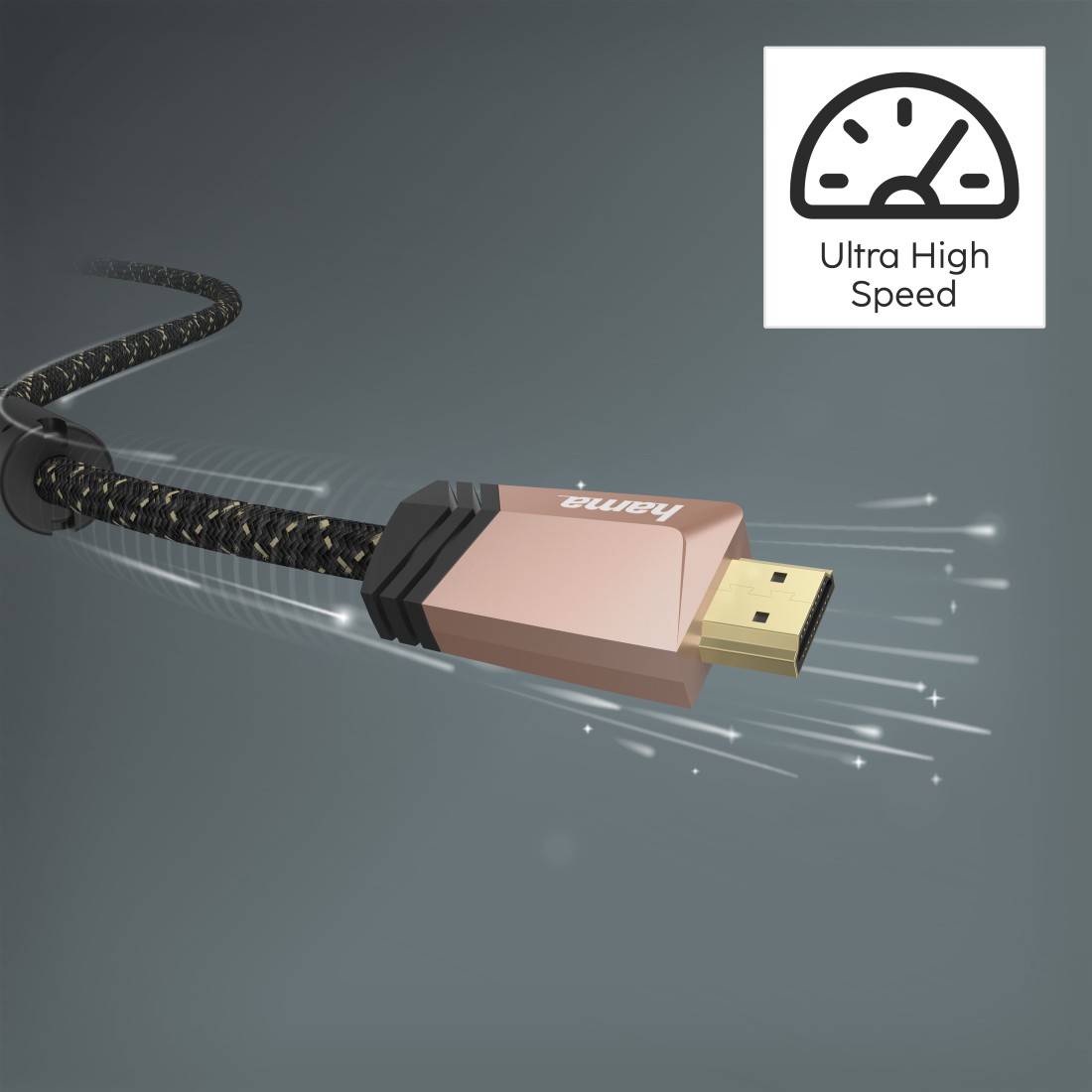 Hama HDMI Cable HDMI-A plug, HDMI-A plug 3.00 m Brown 00205026 4K UHD HDMI cable-3