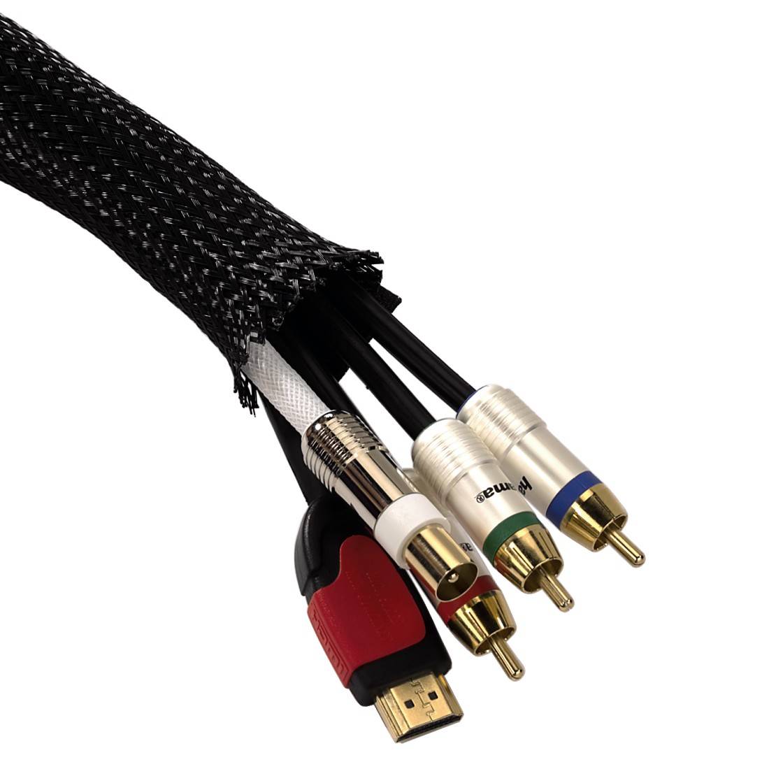 Hama Spiral cable wrap PET Black Flexible (L x W) 180 cm x 8 cm 1 pc(s) 00020597-3