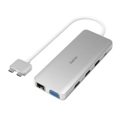 Hama USB-C® laptop docking station    Compatible with (brand): Apple MacBook Charging function, USB-C® powered