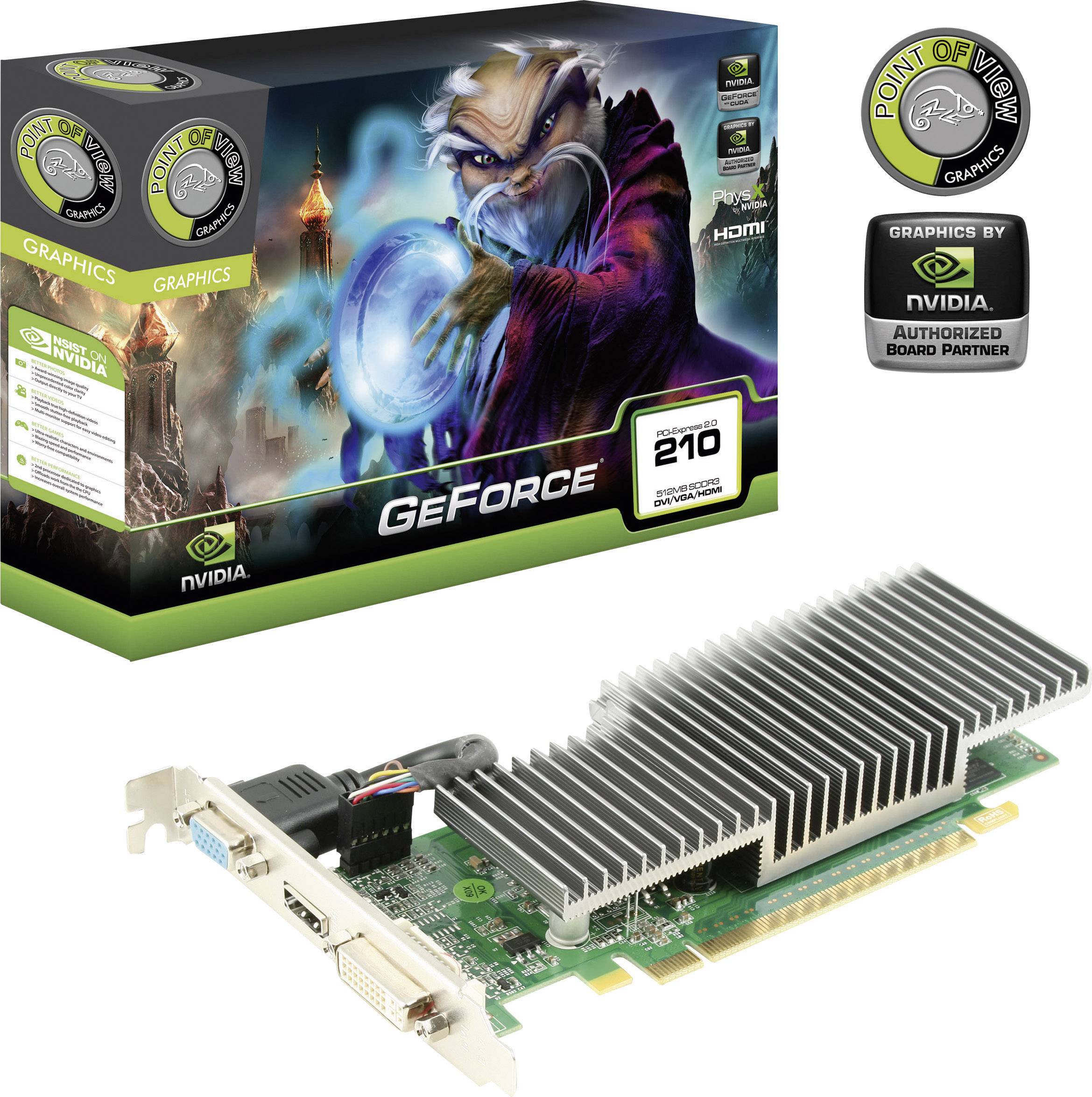 Graphics card Point of View NVIDIA® GeForce™ GT210 512 MB DDR3RAM PCIe