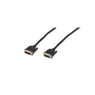 Digitus DVI Cable DVI-D 24+1-pin plug, DVI-D 24+1-pin plug 0.50 m Black AK-320108-005-S screwable DVI cable