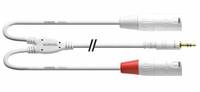 Cordial Audio/phono Adapter cable [1x Jack plug 3.5 mm - 2x XLR socket] 1.80 m White-0