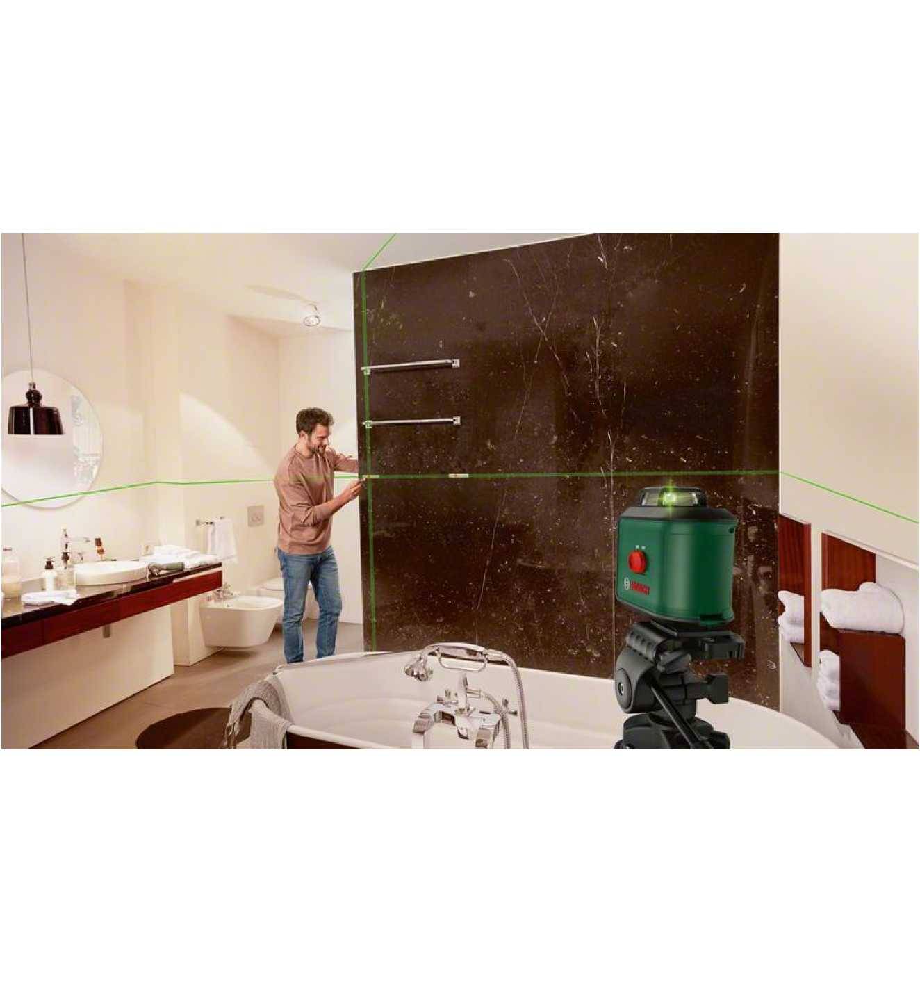 Bosch Home and Garden UniversalLevel 360 Set TT150 Cross line laser Incl. tripod, Incl. bag, Self-levelling Range (max.)-3