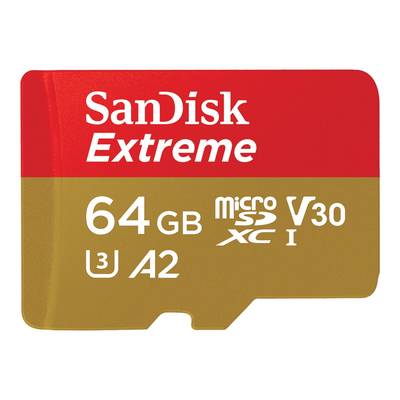 SanDisk Extreme microSD card  64 GB UHS-Class 3 shockproof, Waterproof