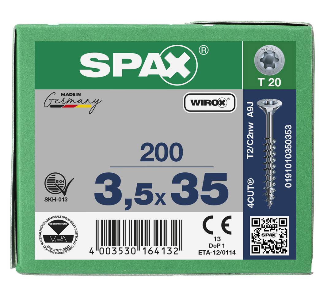 Buy SPAX 191010350353 Wood screw 3.5 mm 35 mm Torx, Star socket Steel ...