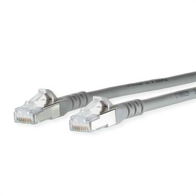 Metz Connect 130845A033-E RJ45 Network cable, patch cable CAT 6A S/FTP 10.00 m Grey double shielding, Halogen-free, Flam