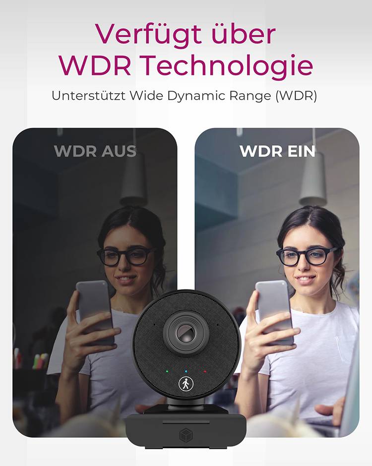 ICY BOX IB-CAM501-HD, FHD Webcam, 1080P, Autofokus, wide view angle, eingeb. Mikro. Full HD webcam 1920 x 1080 Pixel Cli-2