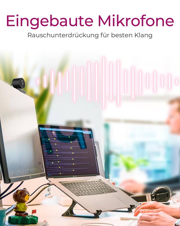 ICY BOX IB-CAM501-HD, FHD Webcam, 1080P, Autofokus, wide view angle, eingeb. Mikro. Full HD webcam 1920 x 1080 Pixel Cli-3