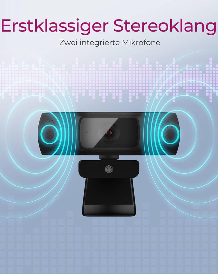 ICY BOX IB-CAM301-HD, FHD Webcam, 1080P, Autofokus, wide view angle, eingebautes Mikro Full HD webcam 1920 x 1080 Pixel -3