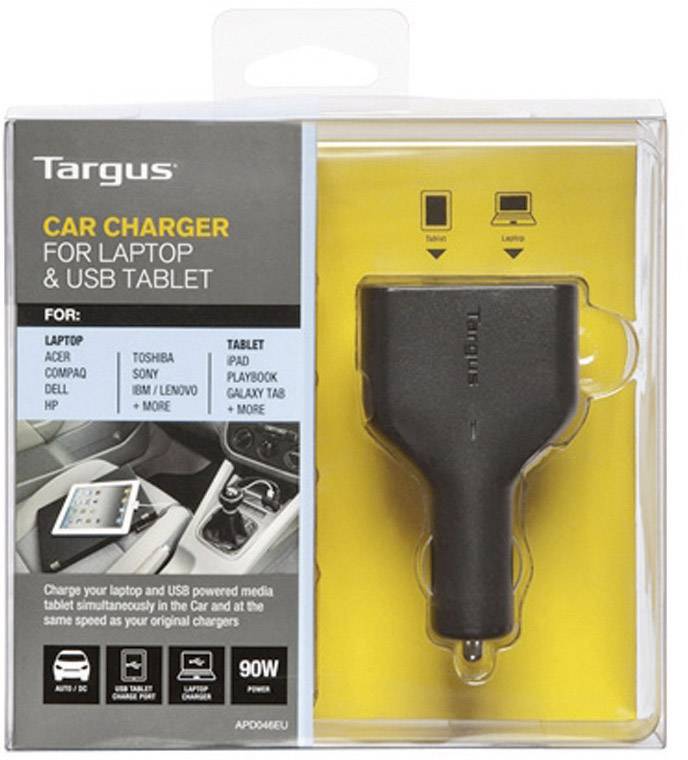 Targus car charger for laptop and USB tablet from