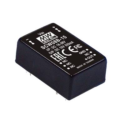   Mean Well  SCW08C-15  DC/DC converter        8 W  No. of outputs: 1 x  Content 1 pc(s)