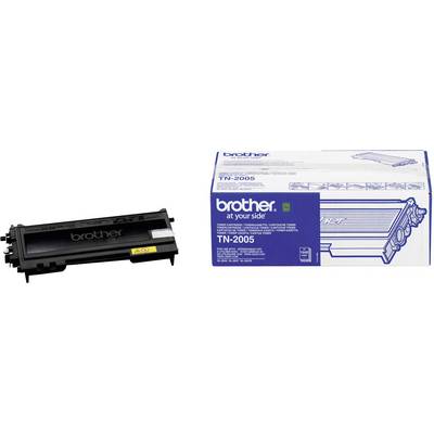 A black Brother TN-2005 toner cartridge and its packaging with blue lettering and an image of the cartridge.