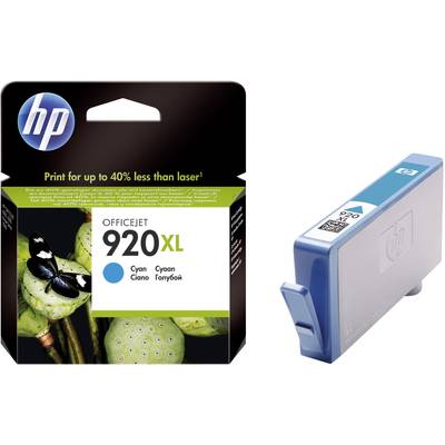 HP 920XL Printer Cartridge in Cyan, suitable for OfficeJet printers. Packaging shows ink cartridge beside a blooming plant with a butterfly.