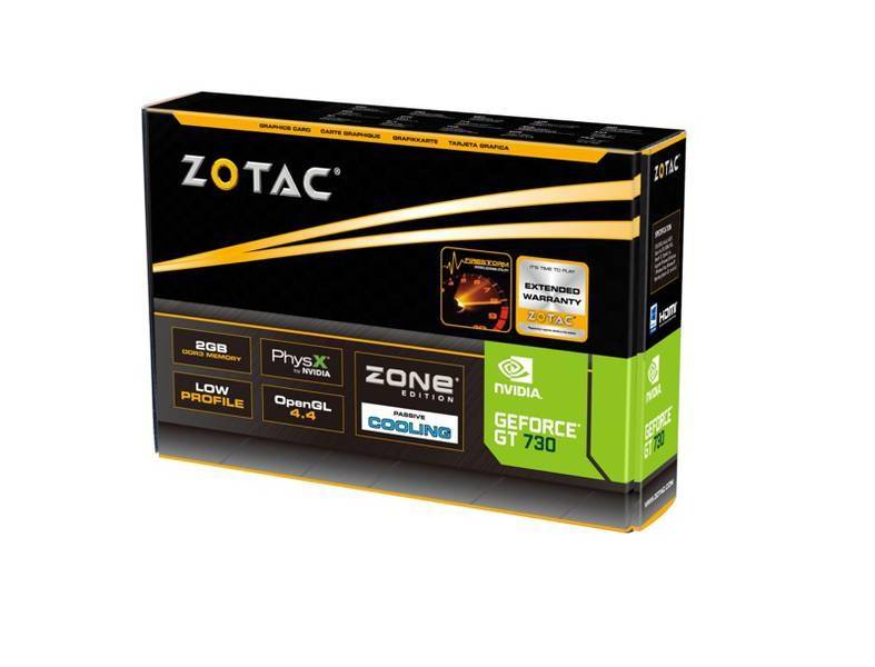 Zotac Graphics card Nvidia GeForce GT730 Zone Edition 2 GB GDDR3 RAM PCIe x16 HDMI™, DVI, VGA Passive cooling-6
