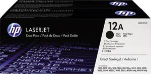 HP Toner 12A, Q2612A Original Pack of 2 Black 4000 Sides Q2612AD
