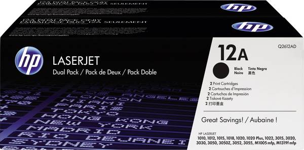 HP Toner 12AD Original Pack of 2 Black 4000 Sides Q2612AD