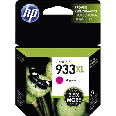 HP OfficeJet 933XL Ink Cartridge in Magenta. A butterfly and plant motifs are depicted on the packaging.
