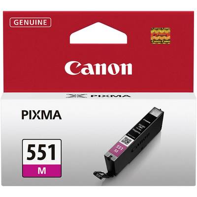 'Canon PIXMA 551 M Ink Cartridge in Magenta, genuine original packaging. Suitable for Canon printer models in the PIXMA series.'