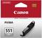 'Canon PIXMA 551 GY' Grey Ink Cartridge in a red package. 'Genuine' top left, Canon logo on the right. Designed for Canon printers.
