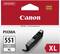 'Canon PIXMA 551 GY XL' ink cartridge in grey colour, suitable for specific Canon printer models. Packaging shows cartridge.