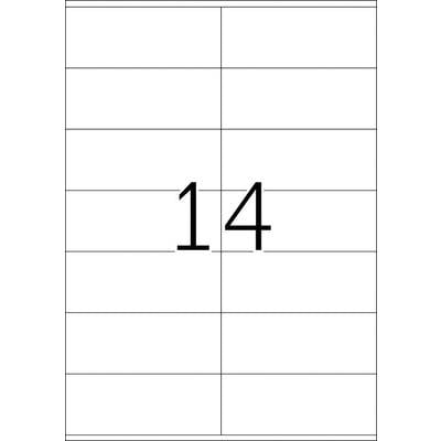 The number '14' is centrally positioned on a white background.