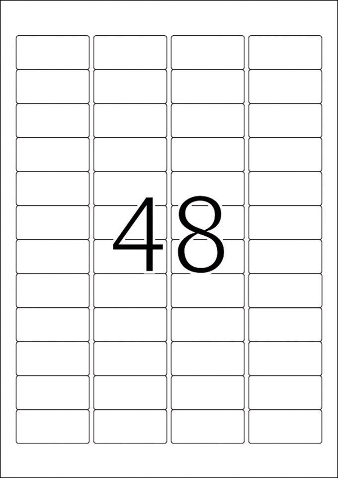 The number '48' in large digits on a grid of empty rectangular fields.