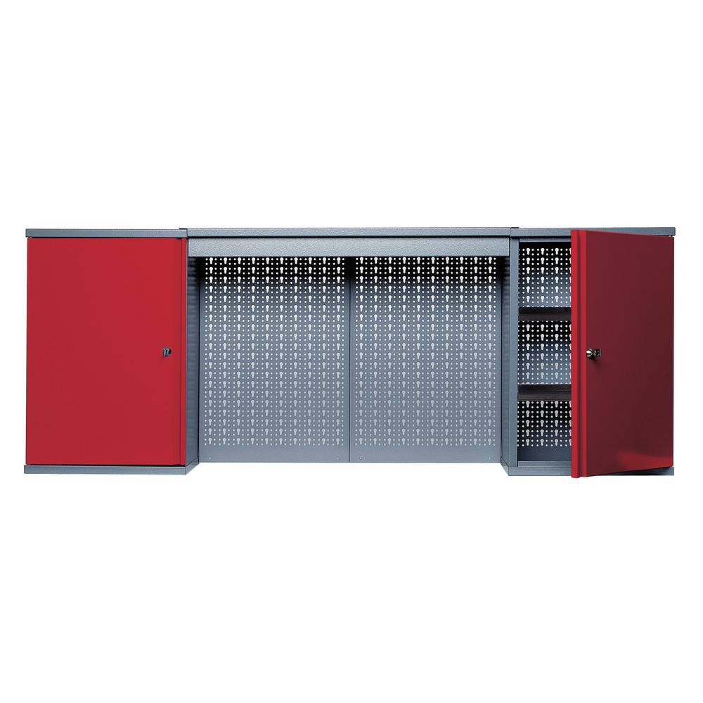 Küpper 70402 Tool wall cabinet (W x H x D) 160 x 60 x 19 cm Red, Silver-1