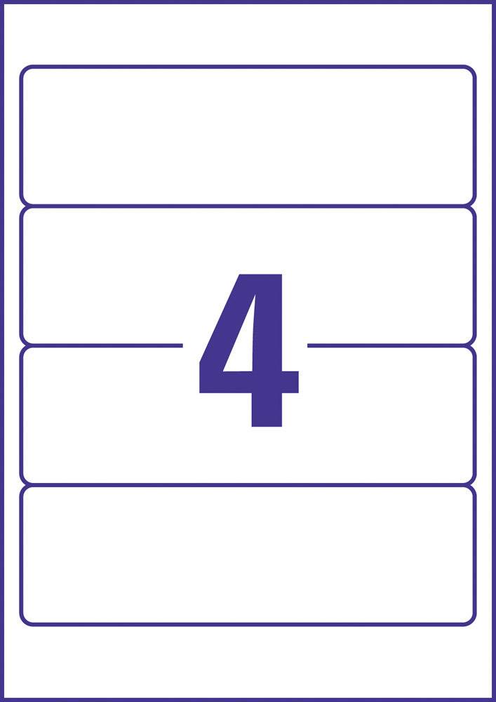 The number '4' in large blue lettering, centred on a white background with thin blue lines as a border.