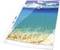 A transparent ring binder contains an image of a sailing boat on the ocean, with the clear, sandy sea floor beneath it.