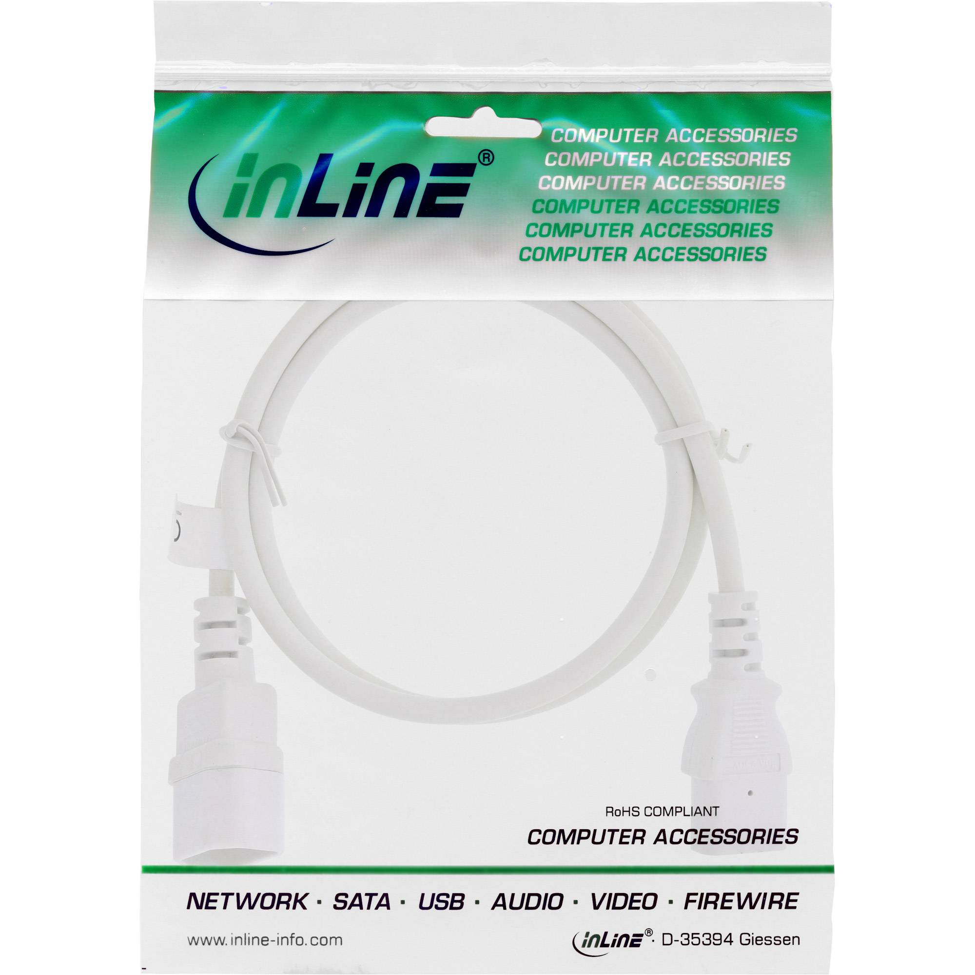 inLine PC Power cable extension 0.50 m White-1