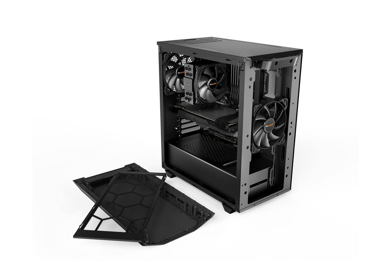 BeQuiet Pure Base 500 Midi tower PC casing, Game console casing Black 2 built-in fans, Dust filter, Insulated-10