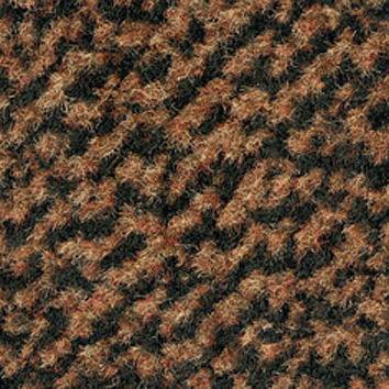 Brown and black woven textile pattern in a wavy design.