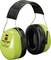 Green ear protection capsules with a black headband, branded with '3M Peltor Optime II', suitable for noise protection.