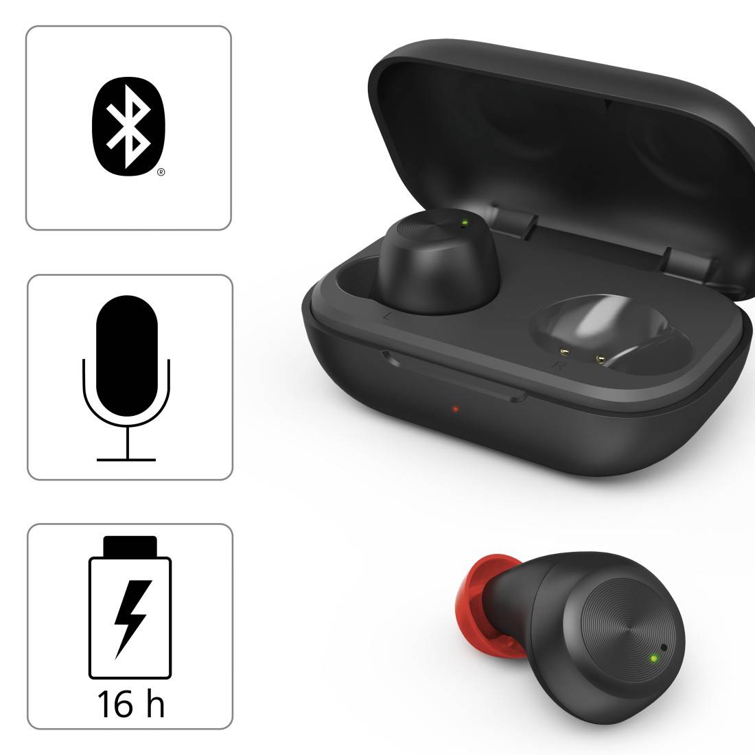 Hama In-ear headphones Bluetooth® (1075101) Stereo Black Hi-Fi-2