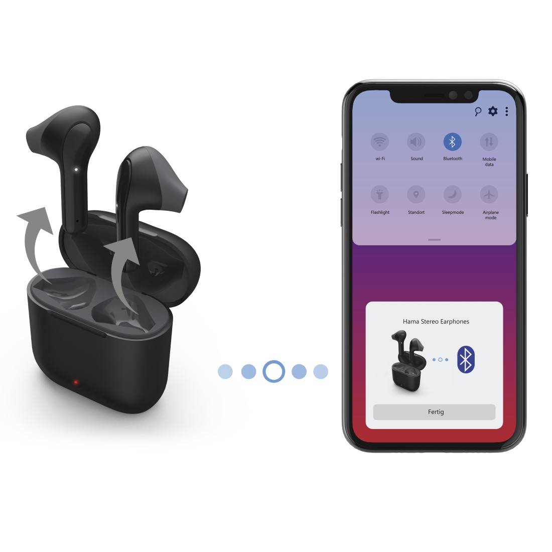 Hama In-ear headphones Bluetooth® (1075101) Black Headset, Touch control-4