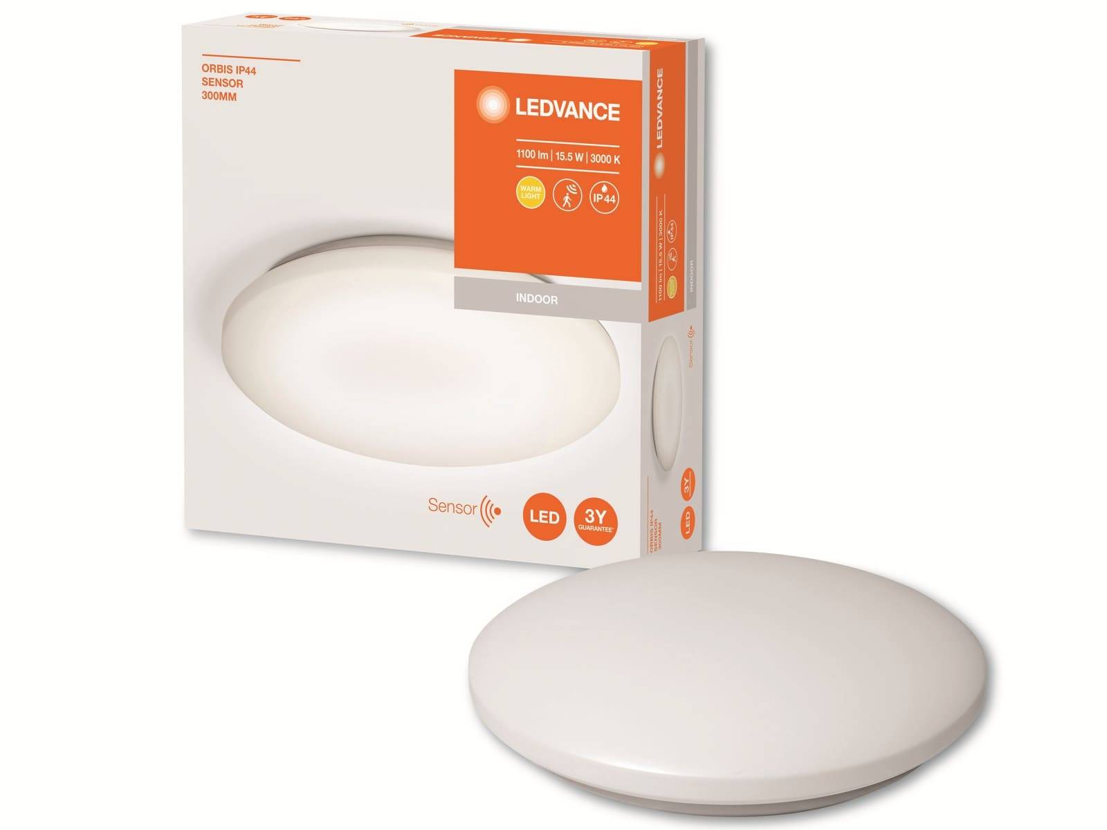 Symbol image for LEDVANCE Orbis IP44 4058075651814 LED bathroom ceiling light (+ motion detector) 15.5 W Warm white