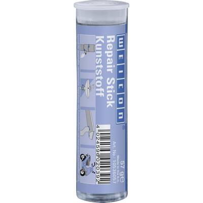 A tube of Weicon Repair Stick Plastic with instructions and barcodes on the label, 57 grams.
