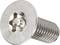Metal countersunk screw with hexagon socket drive.