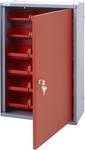 Wall cabinet 40 cm with 18 viewing boxes red