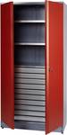 Material wardrobe with 1 lockable double door red